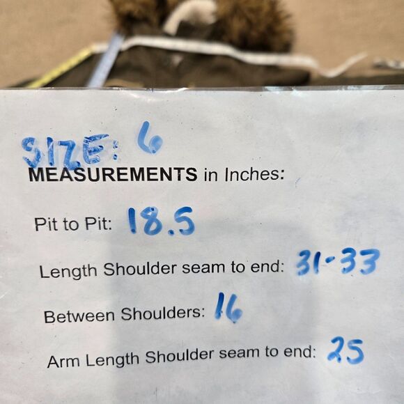 Anthropologie HEI HEI Jacket Size 6 Sherpa Lined Faux Fur hood Green anorak READ - Picture 4 of 16